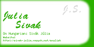 julia sivak business card