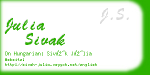 julia sivak business card